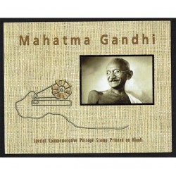 2011 India Folder Mahatma Gandhi cotone (KHADI ) Unusual