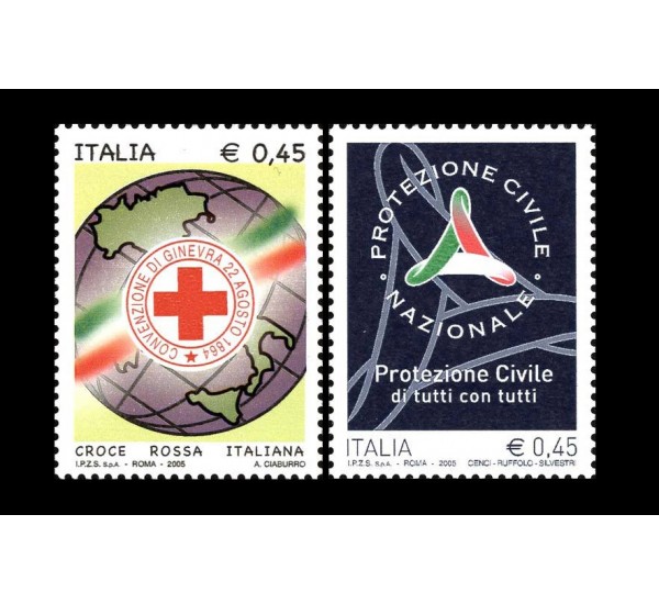 2005 Croce rossa italiana e protezione civile MNH/**
