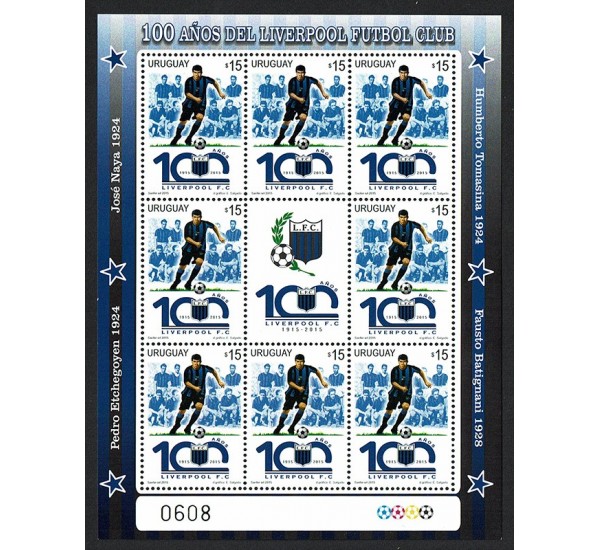 2015 Uruguay Calcio Liverpool Football Club minifoglio