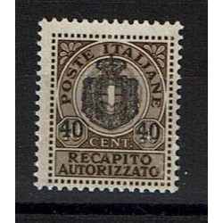 1945 Luogotenenza Recapito Autorizzato sovrastampato Sas.4 MNH/**