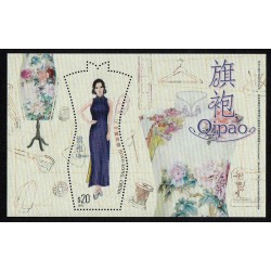 2017 Hong Kong Qipao abito tradizionale foglietto seta
