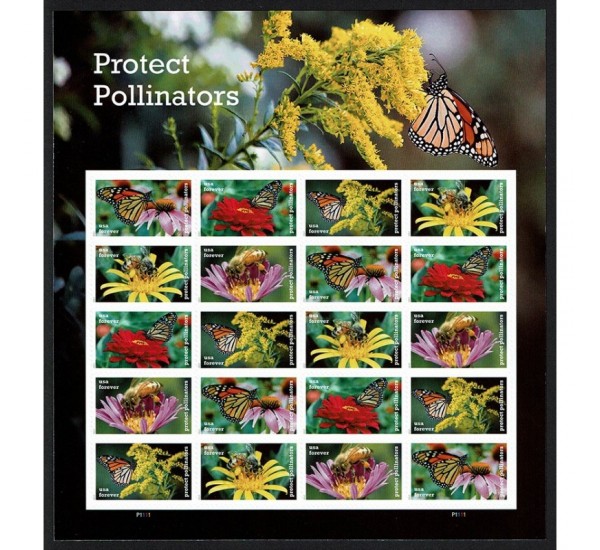 2017 USA Impollinatori protetti farfalle, api minifoglio MNH/**