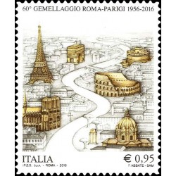 2016 patto di gemellaggio Roma-Parigi MNH