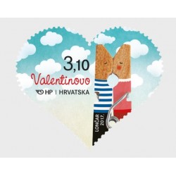 2017 Croazia San Valentino francobollo forma Cuore