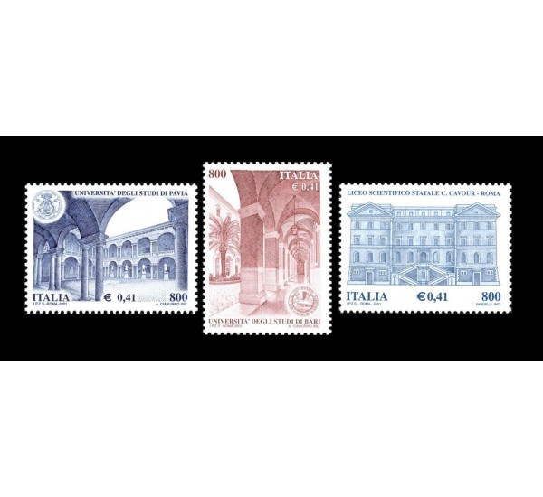 2001 Università studi Pavia, Bari liceo Cavour MNH/**