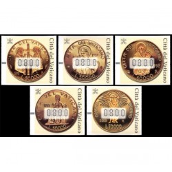 2001 Vaticano Framabolli - francobolli Automatici Monete d'oro