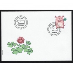 2019 Svizzera Maialino portafortuna floccato FDC