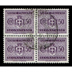 1945 Luogotenenza Segnatasse 50c Sas.79 Quartina usata