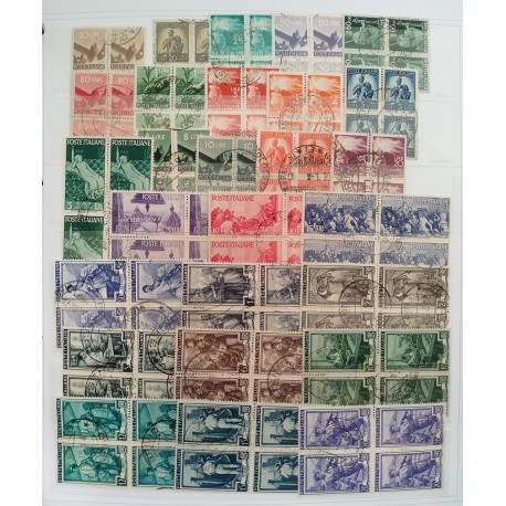 Collezione Repubblica 362 Quartine Timbrate differenti