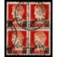 1945 Luogotenenza 2,5 Lire su 1,75 Sas.523 Quartina annullata