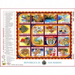 2003 San Marino Natale foglietto gioco delle tradizioni Unusual