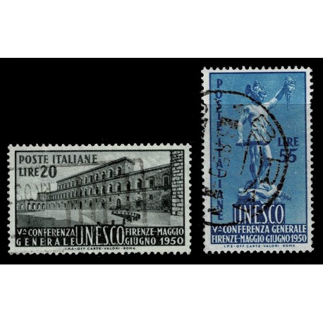 1950 Repubblica Conferenza dell'UNESCO Sas.618/619 usati