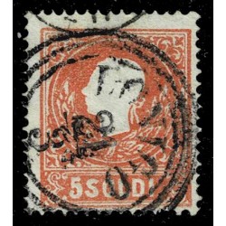 1859 ASI Lombardo Veneto 5 Soldi II° tipo Sas.30 - Annullo C3 Lonigo