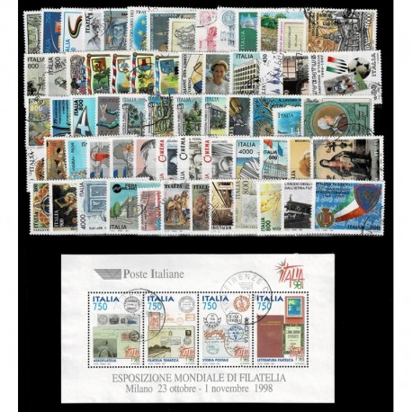 1997 Repubblica annata completa usata 64val + 1 foglietti
