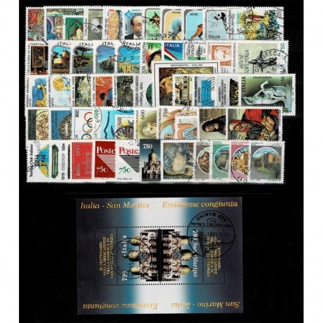 1994 Repubblica annata completa usata 53 francobolli + 1 foglietto