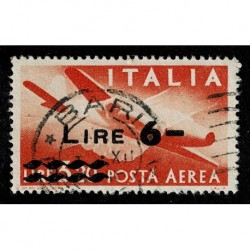 1947 Repubblica Posta Aerea Democratica soprastampato 6 Lire Sas.A135