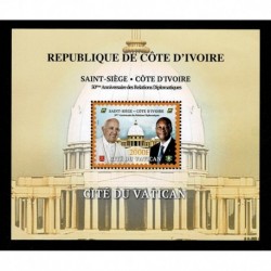 2020 Costa d'Avorio Congiunta (Joint Iusse) Vaticano foglietto