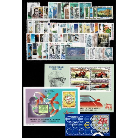 1998 Repubblica annata completa integra MNH/** 63Val + 2BF + 1 Libretto