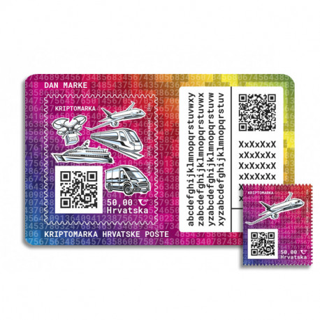 2020 Croazia Crypto Stamp mezzi di trasporto AEREO tiratura 4000