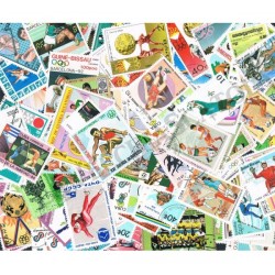 100 Francobolli differenti tematica Sport