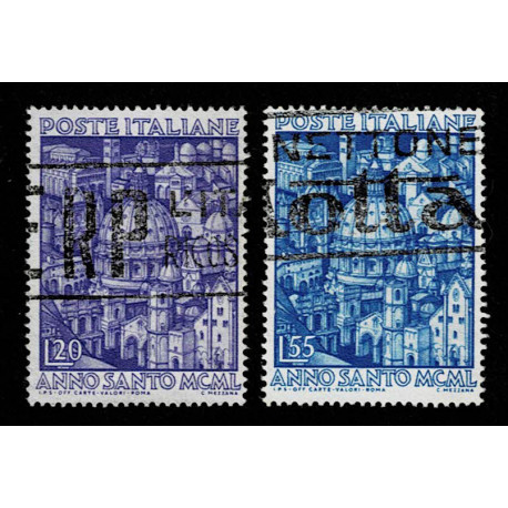 1950 Repubblica Anno Santo Sas.620/621 usati