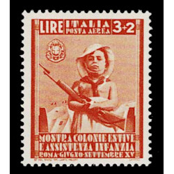 1937 Colonie Estive PA Lire 3+2 Sas.A104 Centrato MH/*