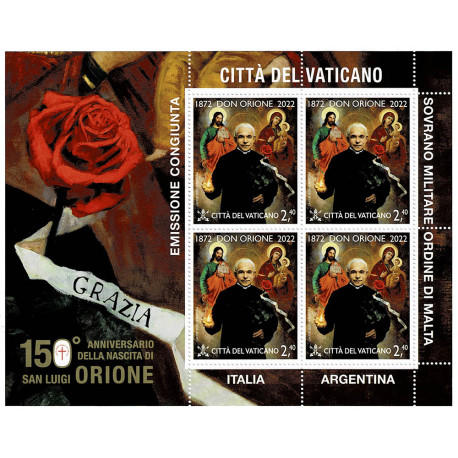 2022 Vaticano Don Luigi Orione emissione congiunta (joint iusse)