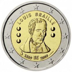 2009 Belgio anniversario Louise Braille - Moneta FDC