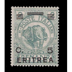 1922 Colonie - Eritrea Elefante di Somalia sovrastampato Sas.55