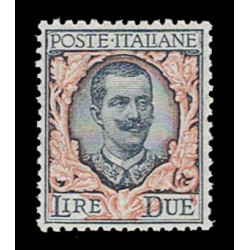1923 Regno 2 Lire serie floreale Sas.150 nuovo MLH/*