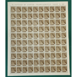 1944 RSI Monumenti Distrutti 10c Sas.503 Foglio intero MNH/**