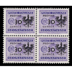 1944 Lubiana Occupazione Tedesca Segnatasse 30 cent Quartina
