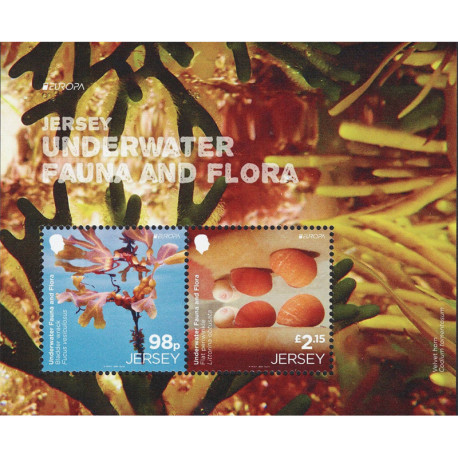 2024 Jersey postEurop flora e fauna subacquea Foglietto