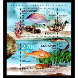 2024 Bulgaria postEurop flora e fauna subacquea Foglietto