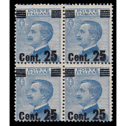 1924 Regno tipo Michetti 25 su 60 cent Sas.178 Quartina MNH/**