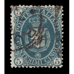 1889 Umberto I - 5cent verde scuro Sas.44 usato