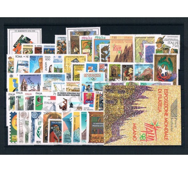 1996 Repubblica Italiana - Annata completa MNH/** 62val + Libretto