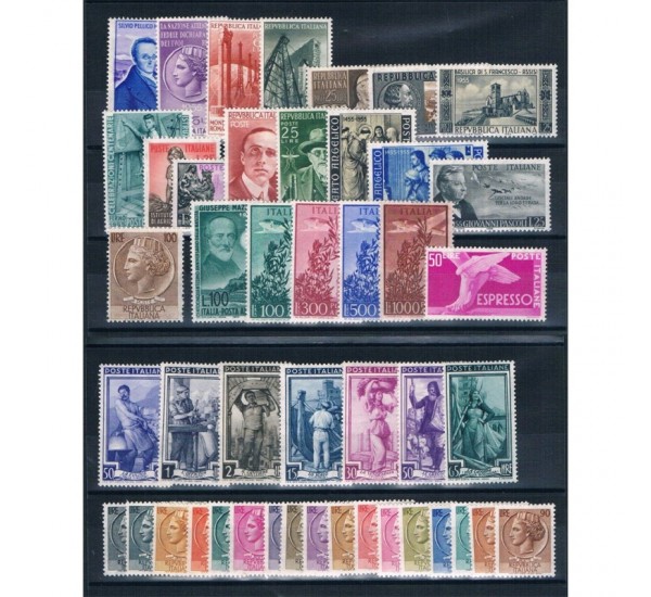 1955 Repubblica Italiana - Annata completa MNH/** 46val