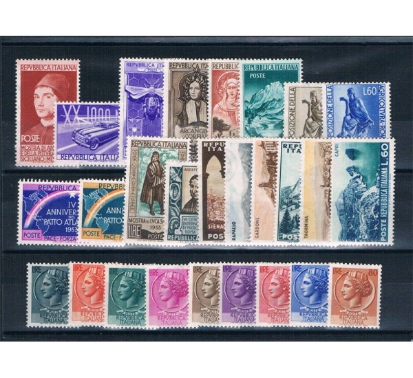 1955 Repubblica Italiana - Annata completa MNH/** 27val