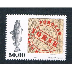 2016 Faroer francobollo con vera pelle di merluzzo MNH/**