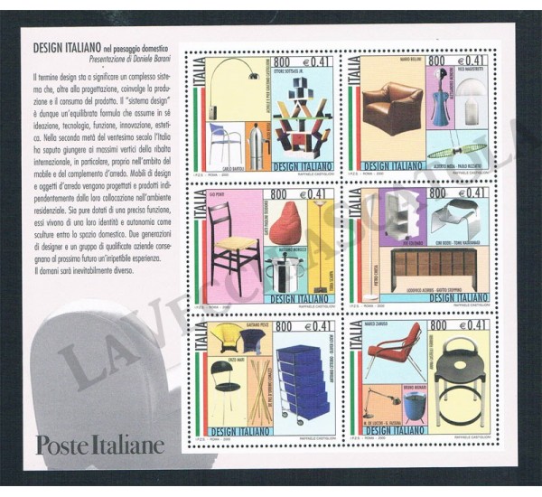 2000 Foglietto Design italiano MNH/**