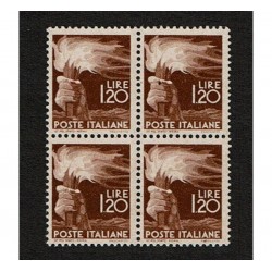 1945 Democratica Lire 1,20 Sas.551 quartina MNH/**