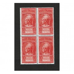 1958 Posta Pneumatica Lire 10 quartina MNH/**