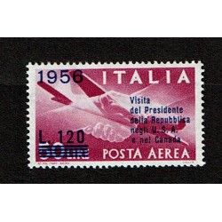 1956 Posta Aerea Sovrastampato lire 120 su 50 Sas.153 MNH/**