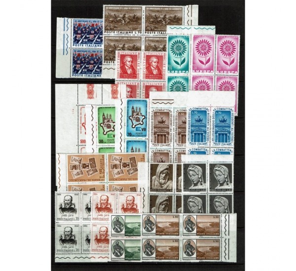 1964 Repubblica Annata completa in Quartine MNH/**