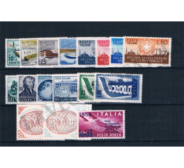 1956 Repubblica Italiana - Annata completa MNH/** 17val
