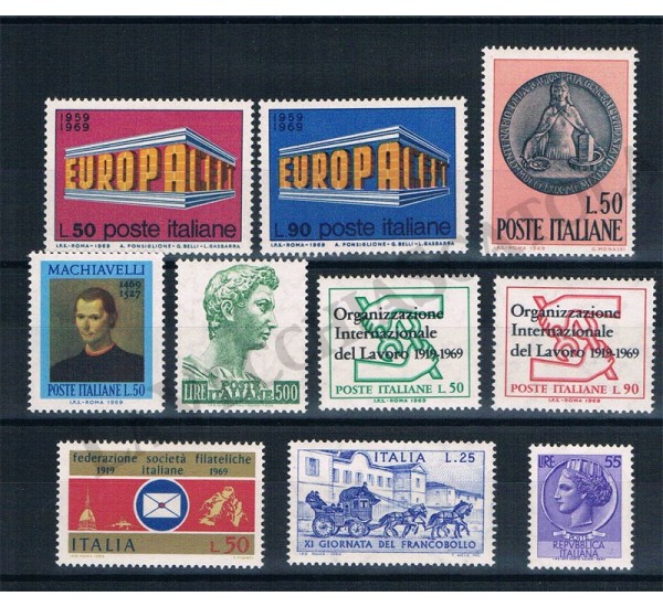 1969 Repubblica Italiana - Annata completa MNH/** 10val