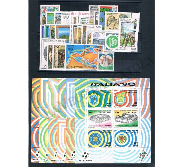 1990 Repubblica Italiana - Annata completa MNH/** 27val+6BF