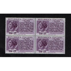 1954 Denuncia del Reddito Quartina MNH/**