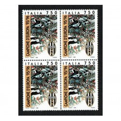 1996 Juve Campione d'Europa Quartina MNH/**